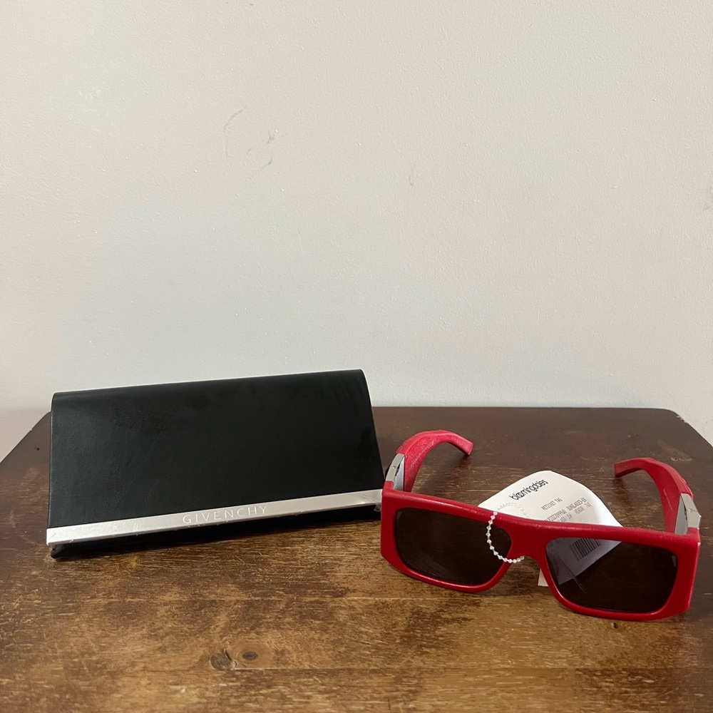 Givenchy Red Quilted Frame Sunglasses with Black Case